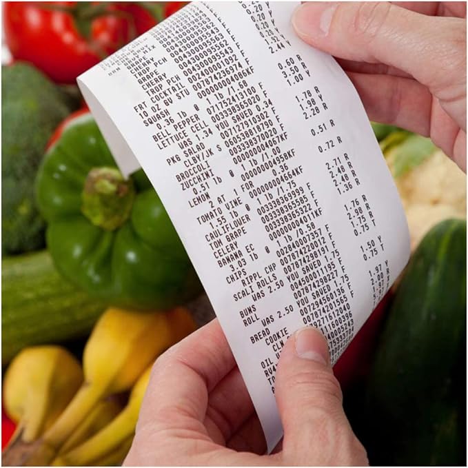 OausTect Credit Card Paper Rolls Thermal 2 1/4 X 50 Adding Machine Paper Rolls for POS Printer/Cash Register Machine, 100 Rolls