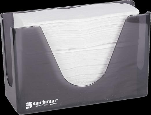 San Jamar Carlisle FoodService Products Plastic Countertop Folded Towel Dispenser, Black