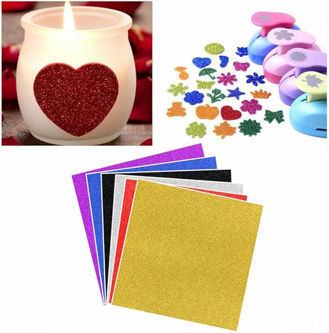 Baisunt 10 Sheets Silver Glitter Cardstock Paper for Graduation Cap DIY Project, Scrapbook, Birthday Wedding Party Decoration 250GSM(12x12 In, Non Adhesive)