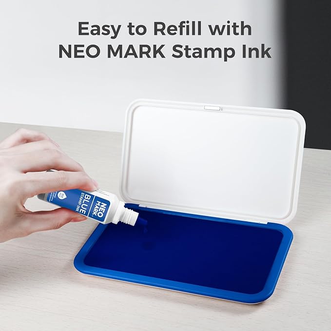 Large Stamp Pad - 3.50"x 6.25", Magnetic Lid, Premium Quality Felt Stamp Pad (Blue)