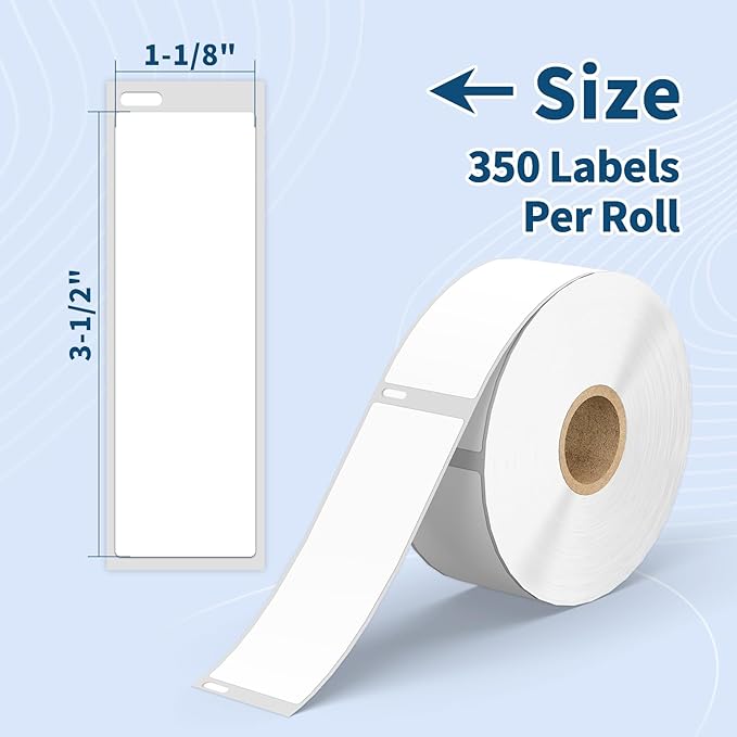 Tacnology 12 Rolls 4200 Labels Direct Thermal Labels Compatible with DYMO 30252 (1-1/8" x 3-1/2") Address & Barcode for Dymo Label 450, 450 Turbo,4X & Zebra Desktop Printers