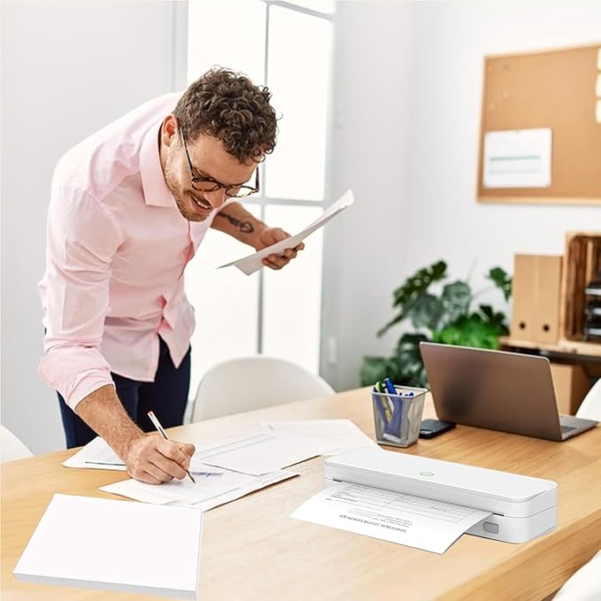 200 Sheets US Letter Size Thermal Paper(100 Folded & 100 Single), Thermal Printer Paper 8.5 x 11 Inch, Printer Paper for M08F/A40 Thermal Portable Printer