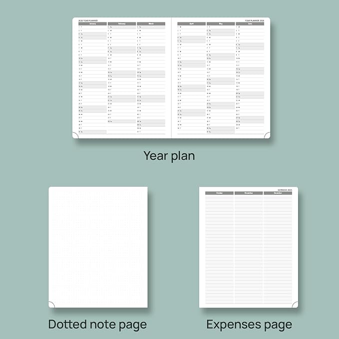 POPRUN Planner 2025-2026, (Large 8.5'' x 10.5'' Hard Cover) Academic Calendar (July 25-June 26) Daily Weekly and Monthly Appointment Book with Hourly Time Slots, Monthly Tabs, 100 GSM - Violet
