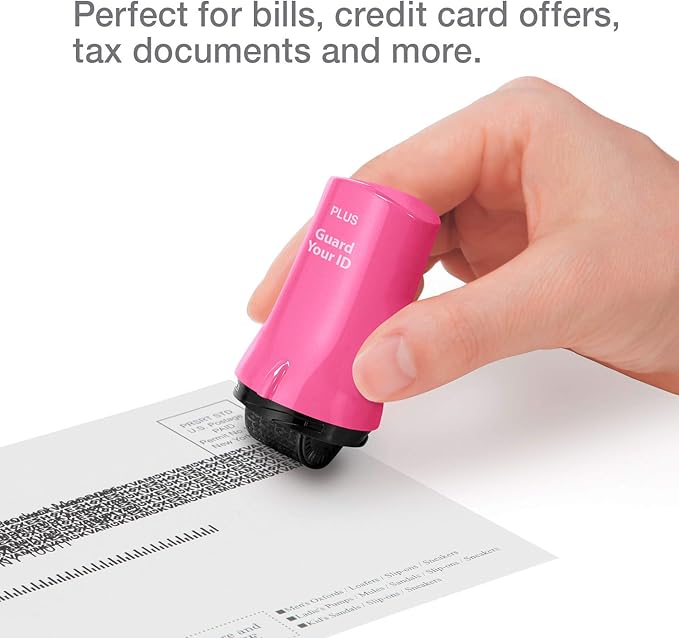 Guard Your ID Advanced Security Roller 2.0 Identity Theft Prevention Stamping Pink