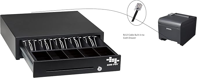 POS Hardware Bundle for Square - Cash Drawer, Mounting Brackets, Thermal Receipt Printer, Barcode Scanner [Compatible with Square Stand and Square Register]
