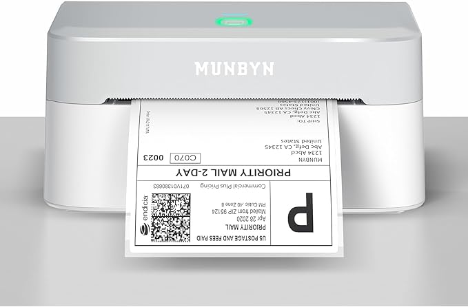 MUNBYN Bluetooth Thermal Label Printer RW403B, Wireless 4x6 Shipping Label Printer for Small Business, Compatible with Android, iPhone, Windows, Mac, Chromebook, Print Width 1.57"-4.25"