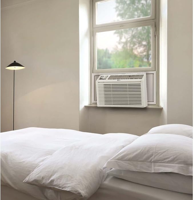 LG 5,000 BTU Window Air Conditioner, 115V, AC Window Unit Cools 150 Sq.Ft. (10' x 15' Room Size), Perfect for Bedrooms, Quiet AC with 2 Cooling & Fan Speeds, 2-Way Air Deflection, and Washable Filter