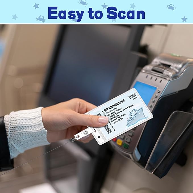 6 Pack Cruise Ship Lanyards, Cruise Lanyards for Ship Key Cards with Waterproof ID Holder Cruise Luggage Tags Retractable Badge Reel & Detachable Buckle for Cruise Essentials