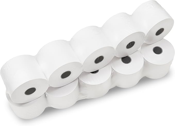 (24 Rolls) 2 1/4 x 150 ft White Adding Machine Tape Paper Rolls Premium One Ply Register Adding Machine/Calculator Paper Rolls Printing Calculator 10 Key