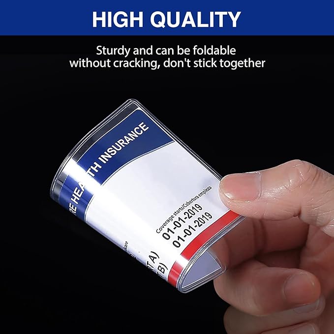 New Medicare Card Protector, 6 Pack Plastic Card Holder for Wallet Single 12 Mil Business Card Sleeve Waterproof Cards Plastic Protector for Credit Card Business Card Social Security Card