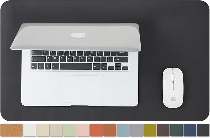 Cork Desk Mat - Small Dual-Sided Desk Pad for Office and Home - Desk Organization and Accessories - Ideal for Large Mouse Pad and Small Desk Mats on Top of Desks(Black,23.6"x 13.8")