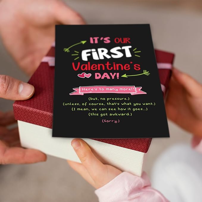 Ogeby Funny First Valentines Day Card Gifts for Boyfriend Girlfriend, Cute Valentines Day Gifts for Him Her Husband, Sarcastic 1st Valentines Day Cards Gifts for New Couple Men Women