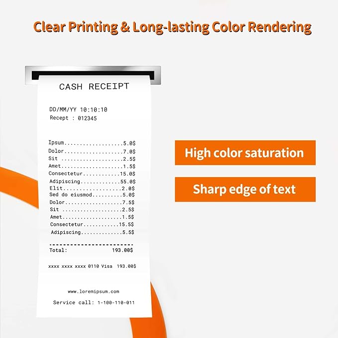 2 1/4''x 85' Thermal Receipt Paper, POS Thermal Paper, Cash Register Paper Rolls (300 Rolls)