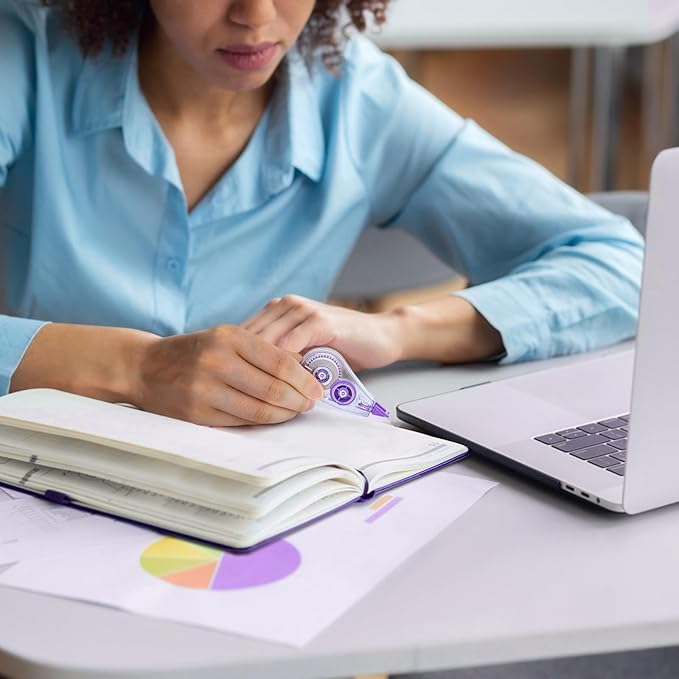 6 Pcs Colorful Core Correction Tape, 18.04 Ft White Wrong Out Tear-Resistant Bulk, Instant Corrections Easy To Use Applicator for School, Office, Note Taking, Journal (Tape Width 0.2 in)