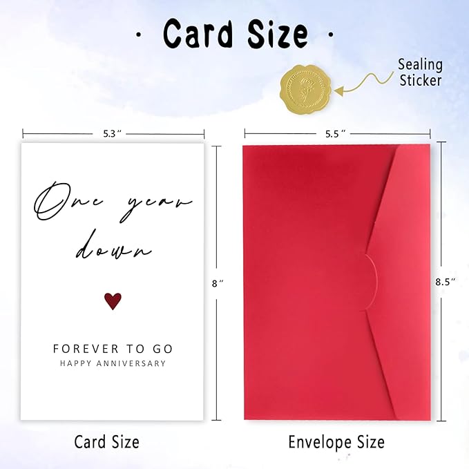 Happy 1st Anniversary Card, Funny 1 Year Anniversary Card, 1st Wedding Anniversary Card for Wife Husband, One Year Card for Girlfriend Boyfriend