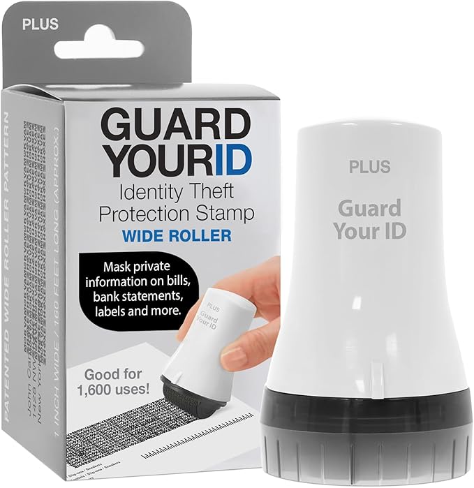 Guard Your ID Wide Advanced Roller 2.0 Identity Theft Prevention Security Stamp White