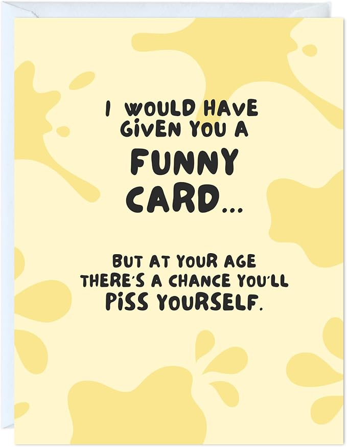 ALY LOU Funny Birthday Card, Retirement Card, Congratulations Congrats Card for Him/Her (Piss Yourself)