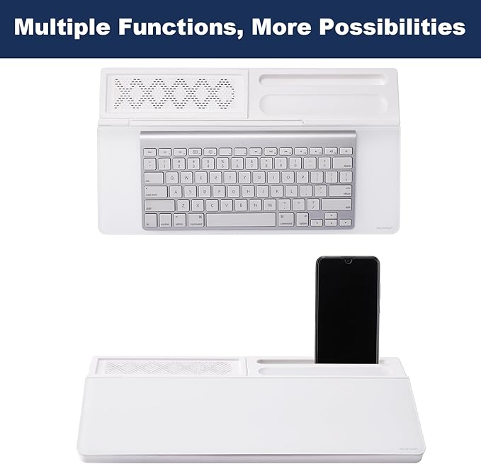 Small Glass Desktop Whiteboard Dry-Erase-Board - Computer Keyboard Stand White Board Surface Pad with Aromatherapy, Desk Organizers with Accessories for Office, Home, School Supplies