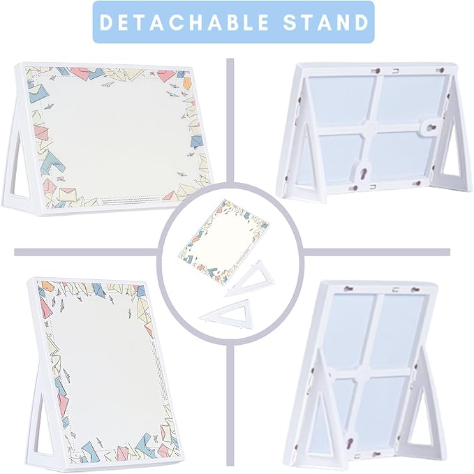 Desktop Whiteboard with Pre-Set Designs, Small White Board Dry Erase for Desk, Mini Dry Erase Board 8.5" x 6", Compact Desktop Whiteboard for Kids(Mail)