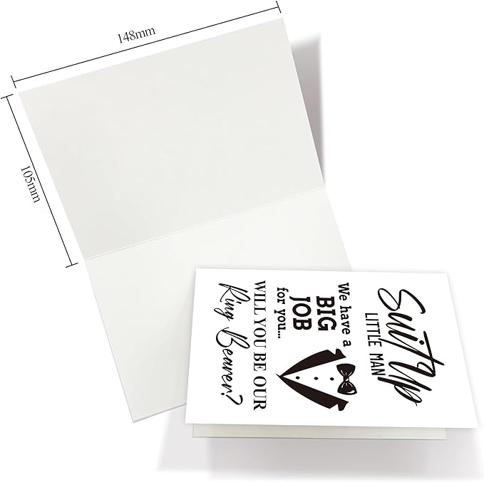 Set of 2 Ring Bearer Proposal Card, Will You Be Our Ring Bearer Card, Ring Bearer Request Card with Matching Envelopes.