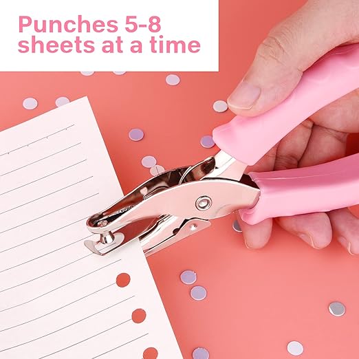 NEBURORA Hole Punch, Purple Single Hole Puncher Metal with Soft-Handled for DIY Craft Tags Clothing Ticket Scrapbook Tool, 3 Colors Options