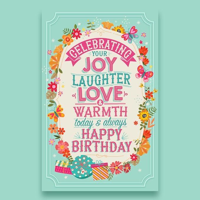 Prime Greetings Birthday Card For Her, Made in America, Eco-Friendly, Thick Card Stock with Premium Envelope 5in x 7.75in, Packaged in Protective Mailer