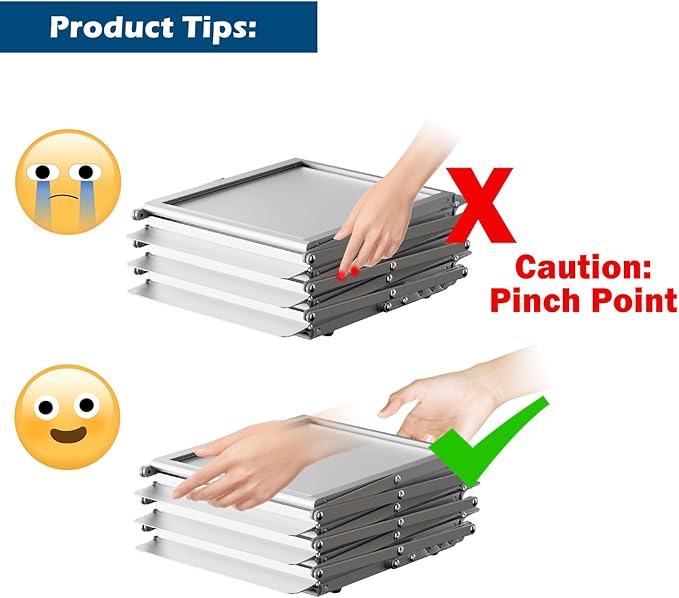 6 Pockets Foldable Aluminum Magazine Rack - Brochure Display Stand, Brochure Catalog Literature Display Stand with Carrying Bag for Exhibition, Trade Show, Office, Retail Store