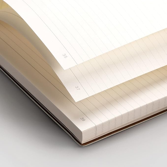 EMSHOI College Ruled Composition Notebook - Large B5 Notebook Lined Journal Leather with Free Sticky Notes, 204 Numbered Pages,100gsm Thick Lined Paper, Softcover, 7.5"x10"-Green