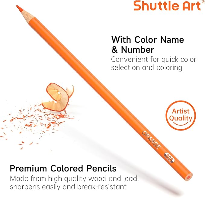 Shuttle Art 504 Colored Pencils Bulk, 12 Vibrant Colors, Pack of 42, Pre-sharpened Coloring Pencils, Wood Colored Pencil for Kids Teachers, Classroom Essentials, Back to School Supplies