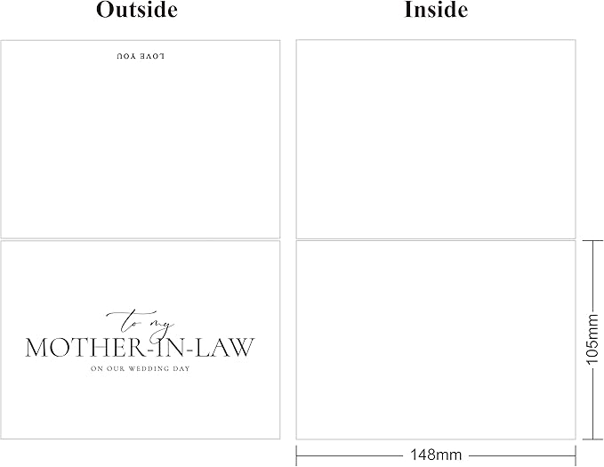 LADY&HOME To My Mother-in-law on Wedding Day Card, Mother-in-law Wedding Card (A1)