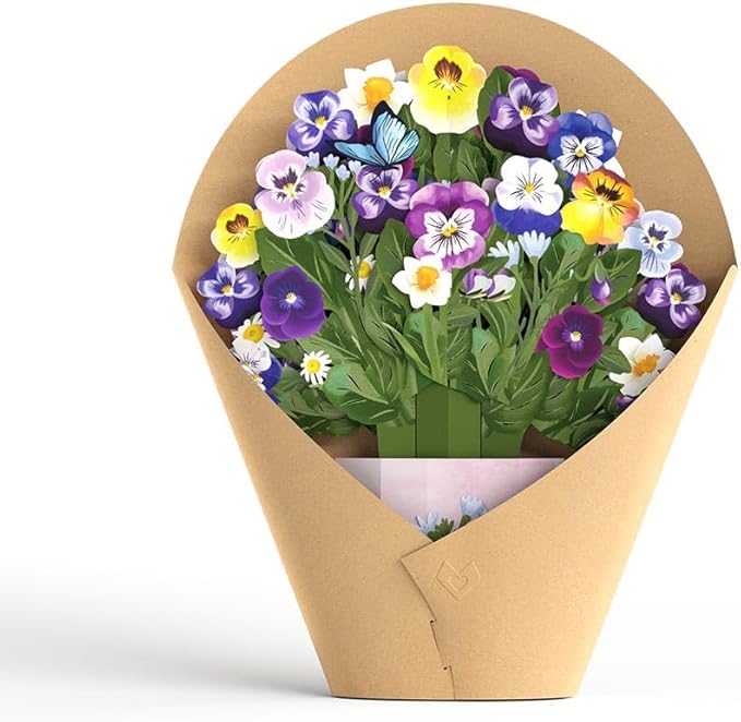 Lovepop Birthday in Bloom Pop-Up Card & Bouquet Bundle, 5" x 7" & 12" Premium display pop-up