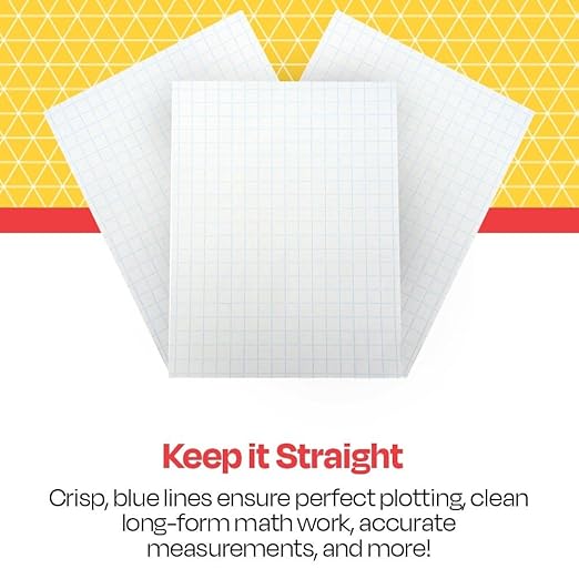 School Smart Double Sided Graph Paper, 8-1/2 x 11 Inches, 1/2 Inch Rule, White, Pack of 500 - 085279