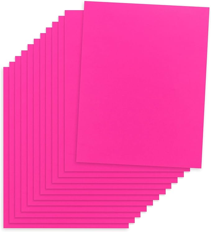 Hygloss Fuchsia Colored Paper - 24 lb, 89 GSM, Acid-Free, Fade-Resistant, 8.5x11-Inch Letter Size Color Copy Paper, 90 Sheets