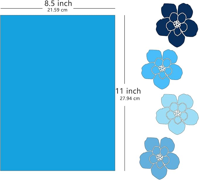 Blues Cardstock 8.5 x 11 Craft Paper Cover Stock Stash Pack- Blue Tones Assorted Colored Scrapbook Paper 80lb Card Stock for Construction Crafts, Embossing, Quilling, Cardmaking-30 Sheets