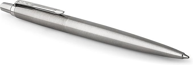 Parker Jotter Ballpoint Pen, Stainless Steel with Chrome Trim, Medium Point Blue Ink, Ideal Office Supplies, Gift Box