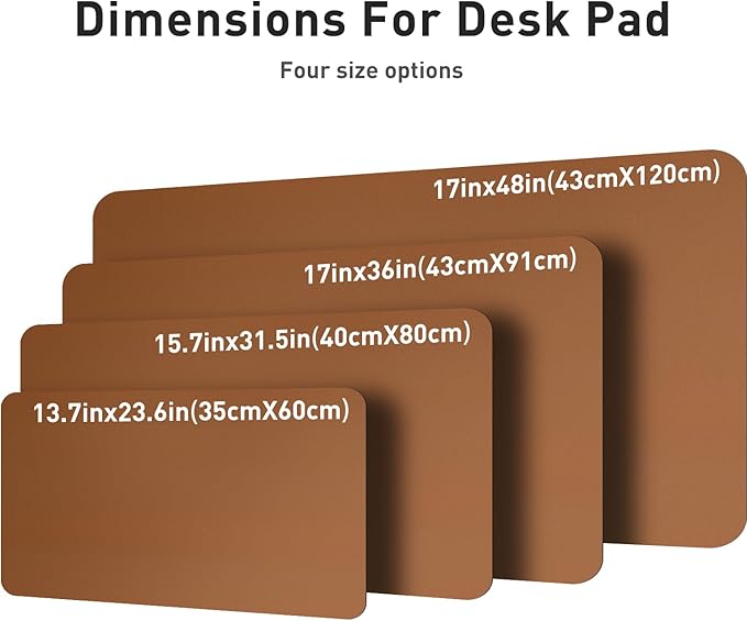 Aothia Leather Desk Pad Protector, Mouse Pad, Office Desk Mat, Non-Slip PU Leather Desk Blotter, Laptop Desk Pad, Waterproof Desk Writing Pad for Office and Home (Brown,31.5" x 15.7")