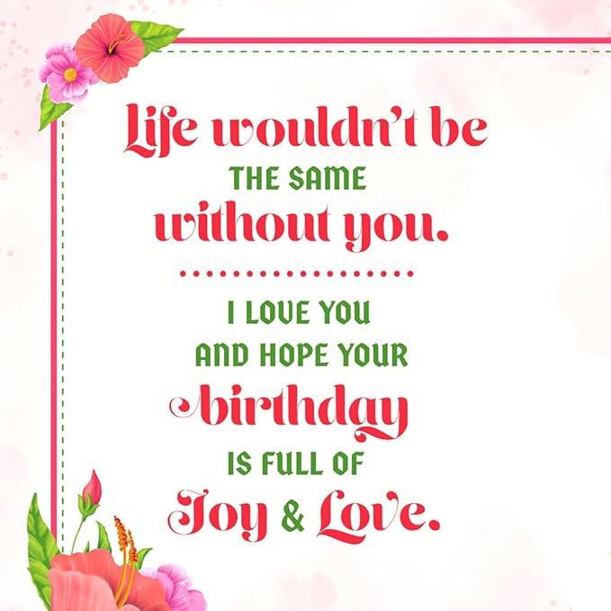 Prime Greetings Sister Birthday Card, Made in America, Eco-Friendly, Thick Card Stock with Premium Envelope 5in x 7.75in, Packaged in Protective Mailer