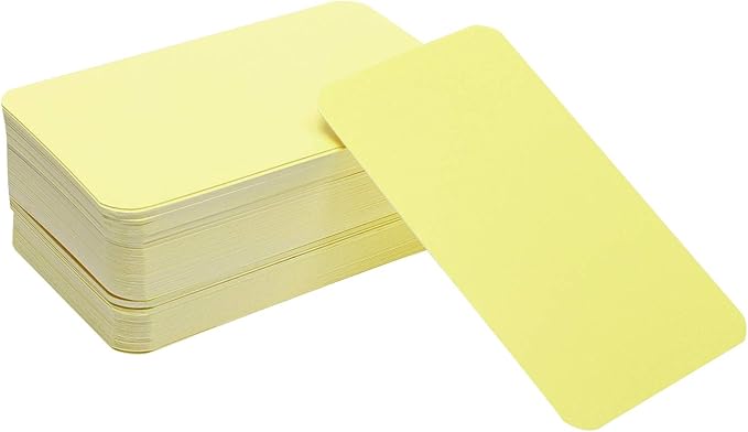 Penta Angel 100 Pcs Mini Paper Blank Gift Notes Cards DIY Craft Small Word Business Message Cards (Light Yellow)