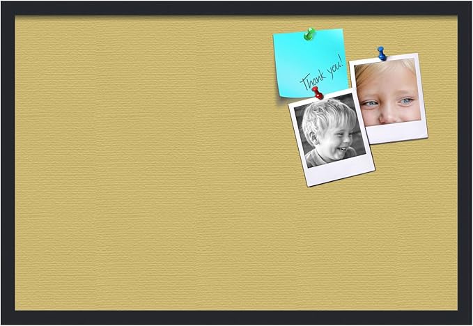 PinPix 30x20 Inch Cork Bulletin Board. This Decorative Framed Pin Board Comes with Honey Pastel Design and a Satin Black Frame. Ideal for Home Office Decor or Message Board (PinPix-1810)
