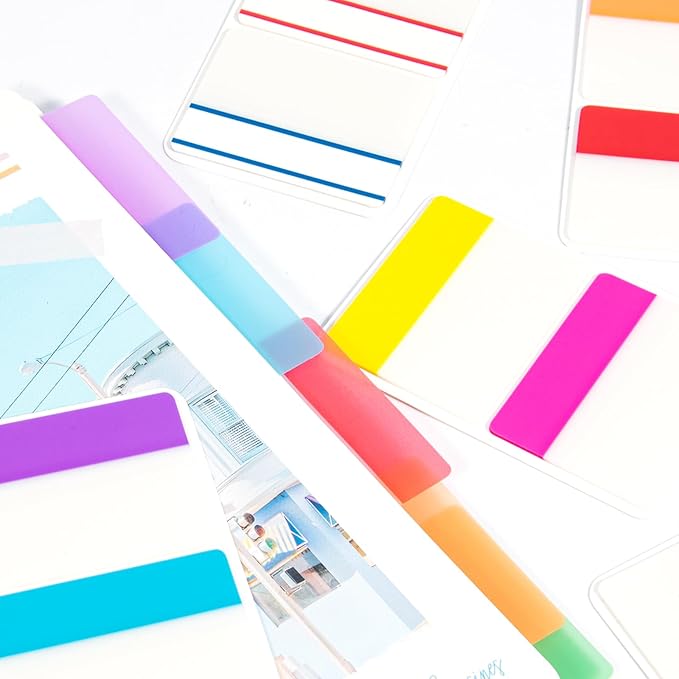 ZTML MS 1400 Pieces Tabs, Morandi Sticky Tabs, Page Markers, Page Tabs for Binders, Colored Book Tabs for Annotating Books, Reading Notes and Classify Files, 26 Sets Book Sticky Tabs for Notebooks