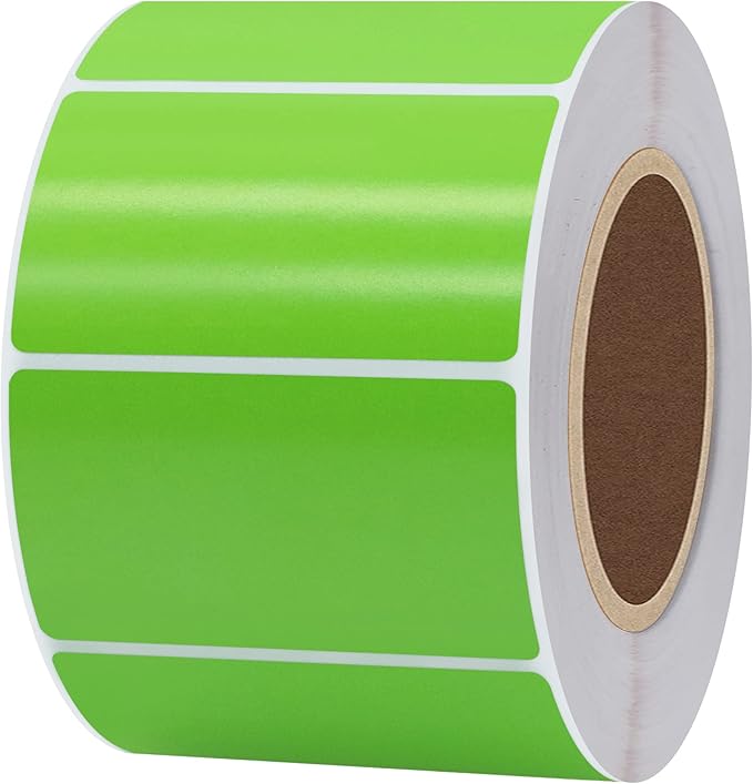 Hybsk 2.25x1.25 inch Color Direct Thermal Labels for Shipping, Barcodes, Address, Compatible with Rollo Label Printer & Zebra Desktop Printers(2.25"x1.25",Green)