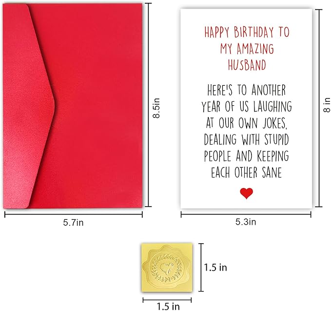 Happy Birthday Card for Husband, Funny Birthday Card from Him, Happy Birthday to My Amazing Husband Card