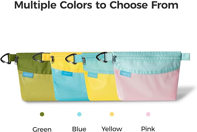 pack all 3 Pcs Water-Resistant Material Zipper Pouch Set, Mesh Zipper Bags for Storage, Travel, Office (Pink)