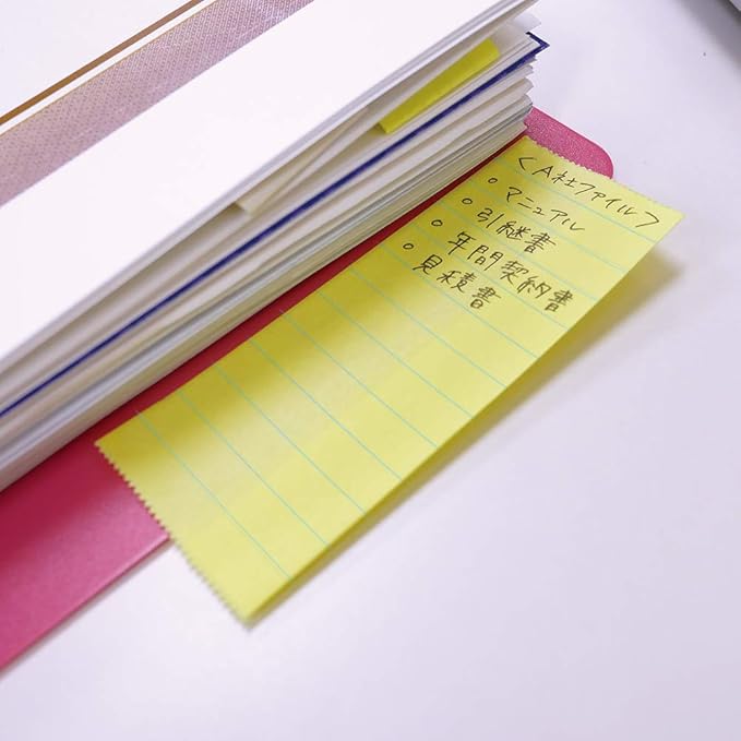 Yamato Sticky Notes, Roll Tape, Ruled Type, Notebook, 2.0 inches (50 mm) Wide with Cutter, 1 Roll, Yellow, 10 m x 50 mm