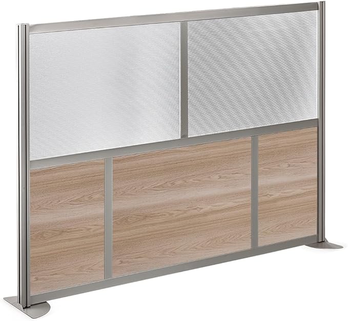 NBF Office Partitions - Cubicle Privacy Panel Wall Divider - Modern Room Separator with Quick Assembly - Indoor Laminate Free Standing Portable Room Divider Panel - 52" H x 73" W (Warm Ash)