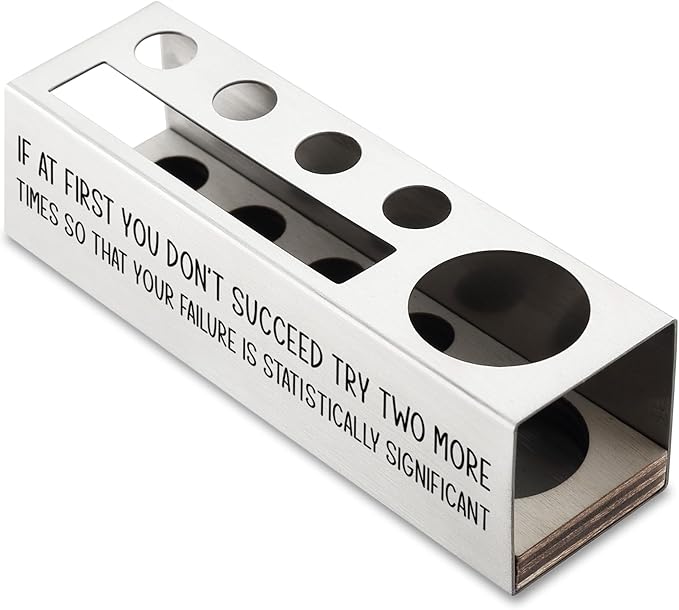 If At First You Don’t Succeed Pen Holder, Scientist Gifts Desk Decor Stainless Steel Pencil Holders WCC61