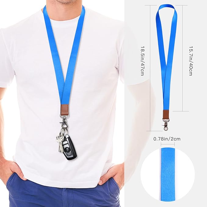 XCHIN Lanyards for Keys, Blue Keychain Long Lanyard for Women Men, Cute Neck Lanyard for ID Badges Wallet