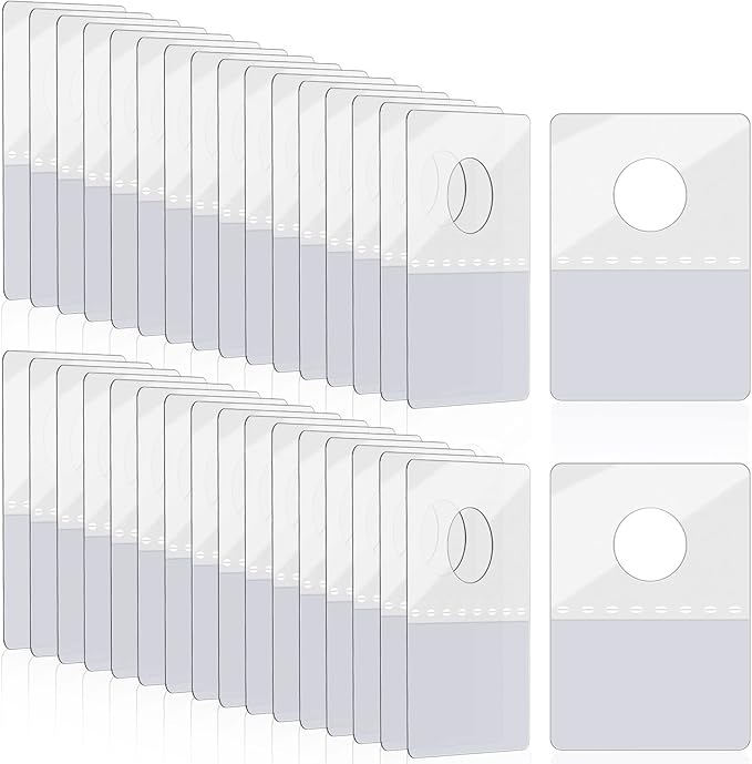 Prudiut 1600 Pcs Hang Tabs Round Hole Hang Tags Self-Adhesive Hanging Tabs Heavy Duty Display Tags for Hanging Retail Displays(1×1.5 Inch)