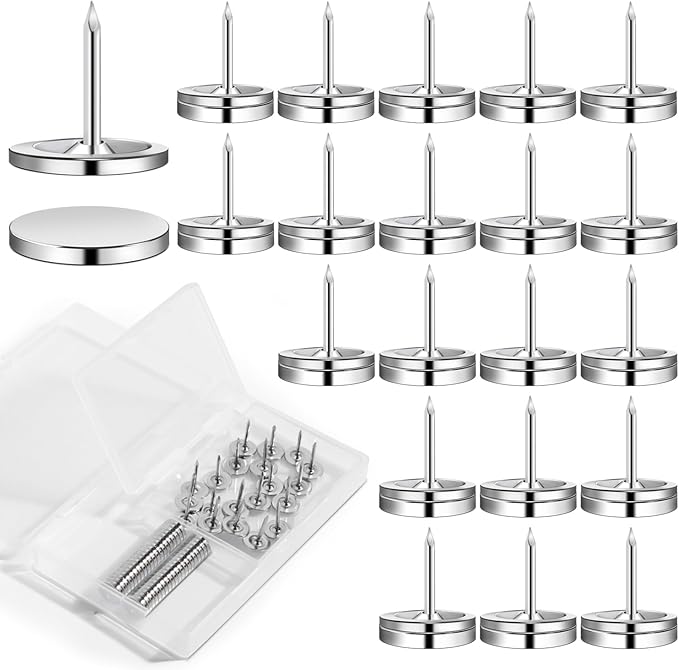 rhinocats Magnetic Push Pins, 50 Sets Magnet Thumbtack for Wall Bulletin Board Strong Decorative Pushpins Clip for Map Picture Hanging Kit Poster Holder