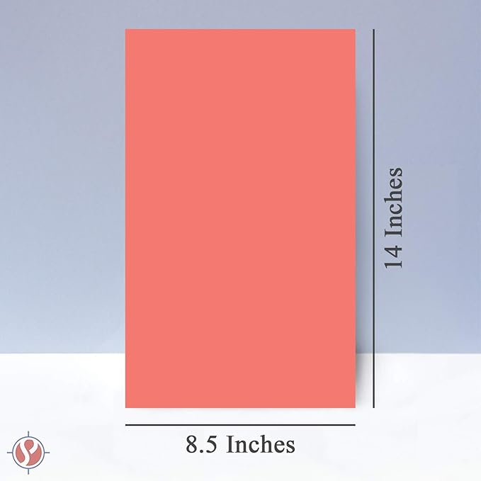 Salmon Pastel Color Paper – Great for Arts and Crafts and Stationery Printing – 8.5 x 14" (Menu/Legal Size) – 20lb Bond / 50lb Text / 75GSM – Copy, Writing and Printer Paper – 500 Sheets per Pack